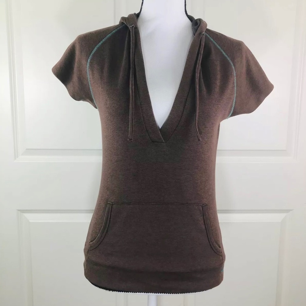 Horny Toad Hoodie Brown Short Sleeve